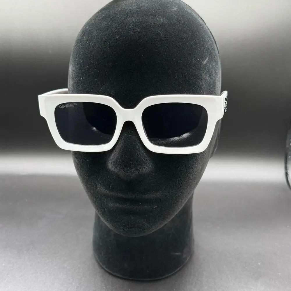 Off-White White Square Sunglasses Black Arrow Logo Unisex Box Pouch Cloth